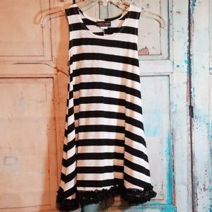❤LORI & JANE Striped Lace Hem Dress